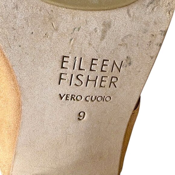 Eileen Fisher Haven Sandy Brown Tumbled Nubuck Slide - Picture 4 of 10